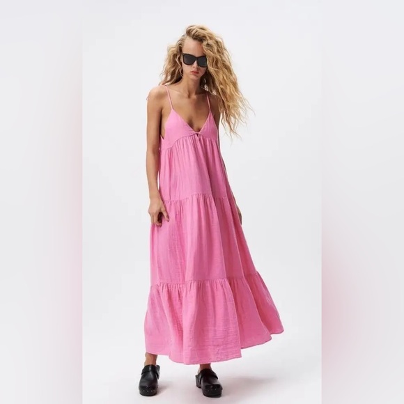 Zara Dresses & Skirts - 🎀 Zara 🎀 Pink Sleeveless Maxi Dress. Size M